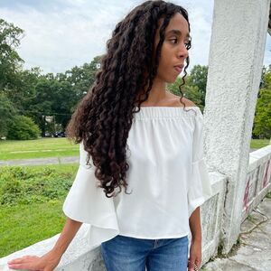 Flowy off the shoulder polyester top